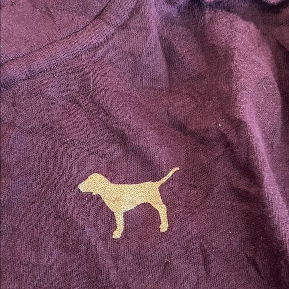 PINK Victoria's Secret Vintage Maroon Quarter-Zip Hoodie Size Large - Picture 4 of 9